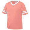 Augusta Sportswear Men's Coral/White Sleeve Stripe Jersey