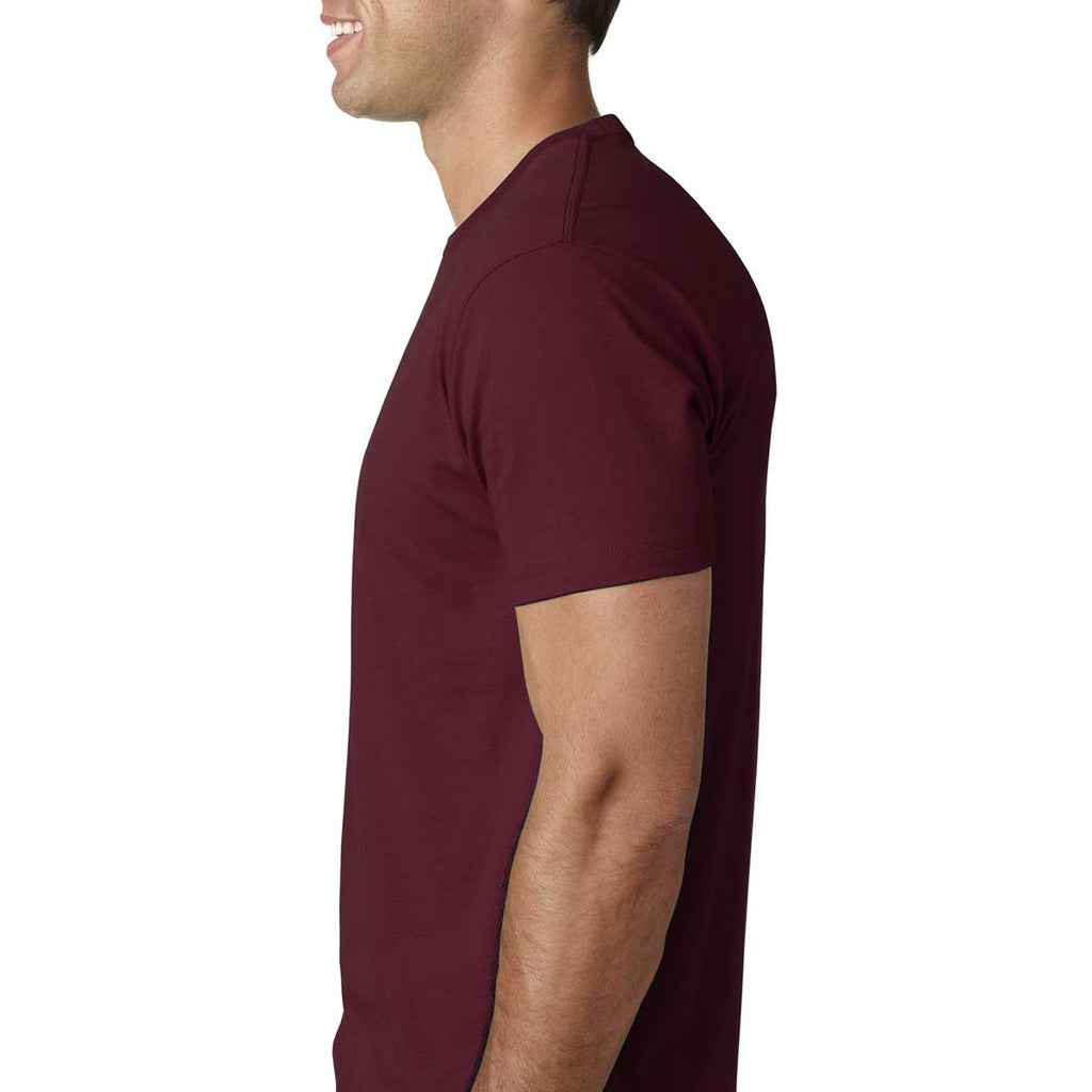 Next Level Men's Maroon Premium Fitted Short-Sleeve Crew