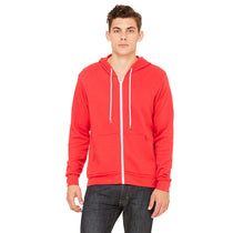 Bella + Canvas Unisex Red Sponge Fleece Full-Zip Hoodie