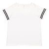 LAT Women's White/Black Curvy Football Premium Jersey T-Shirt