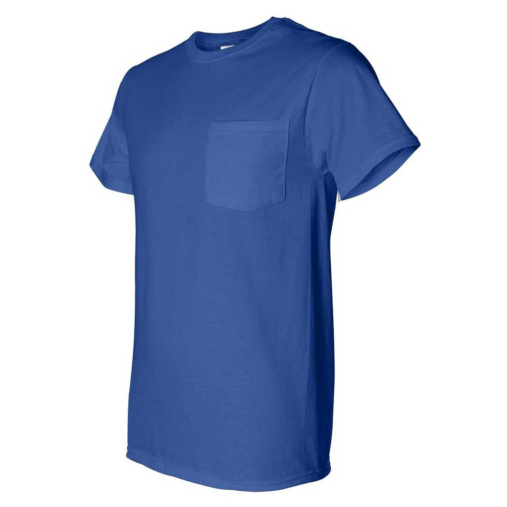 Fruit of the Loom Men's Royal HD Cotton T-Shirt with a Pocket