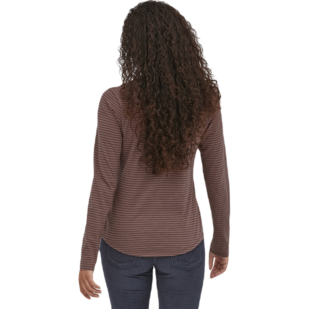 Patagonia Women's Bumble Bee Stripe-Dusky Brown Mainstay Henley