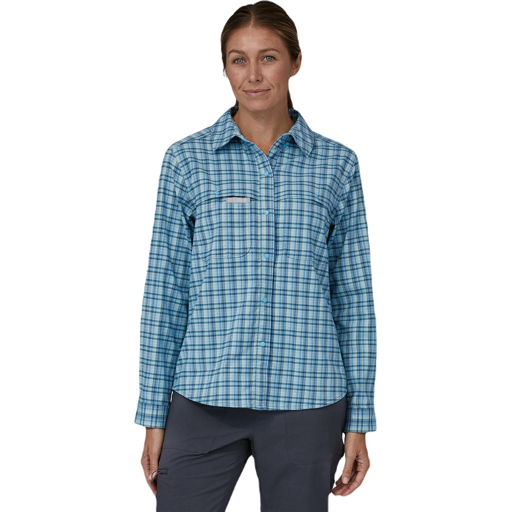 Patagonia Women's Santa Cruz-Lago Blue Early Rise Stretch Shirt