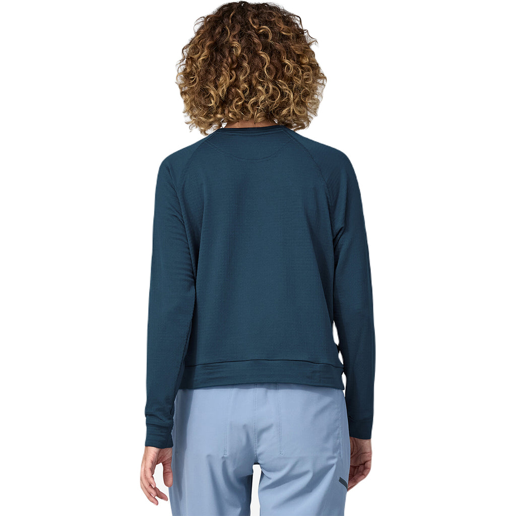 Patagonia Women's Lagom Blue Long-Sleeved Capilene Thermal Crew