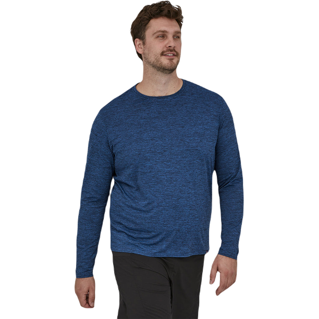 Patagonia Men's Viking Blue - Navy Blue X-Dye Long-Sleeved Capilene Cool Daily Shirt