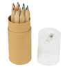 Hit Natural 12-Piece Colored Pencil Set In Tube With Sharpener