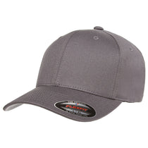 Flexfit Grey 6-Panel Structured Mid-Profile Cotton Twill Cap