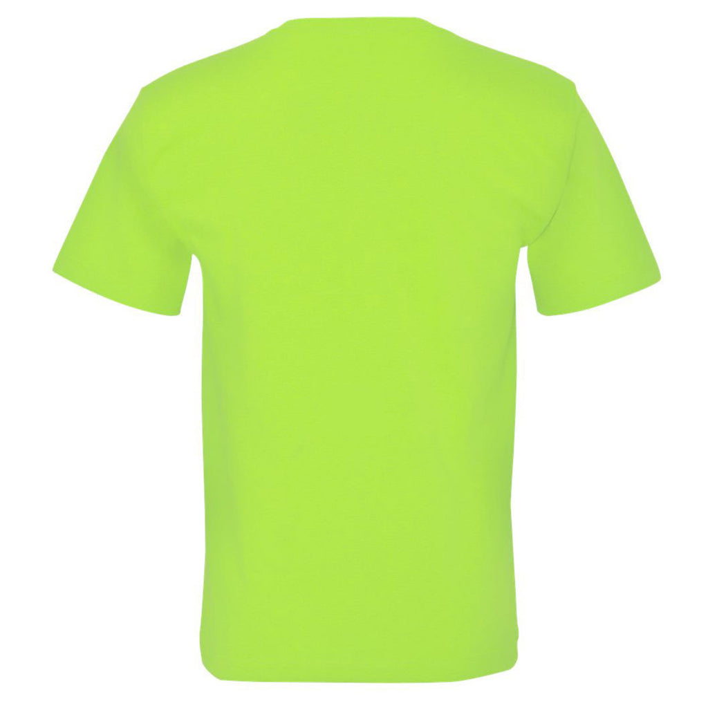 Bayside Men's Lime Green USA-Made Short Sleeve T-Shirt with Pocket