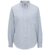 Edwards Women's Blue Stripe Long Sleeve Oxford Shirt