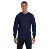 Hanes Men's Navy 6.1 oz Long-Sleeve Beefy-T