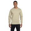 Hanes Men's Sand 6.1 oz Long-Sleeve Beefy-T