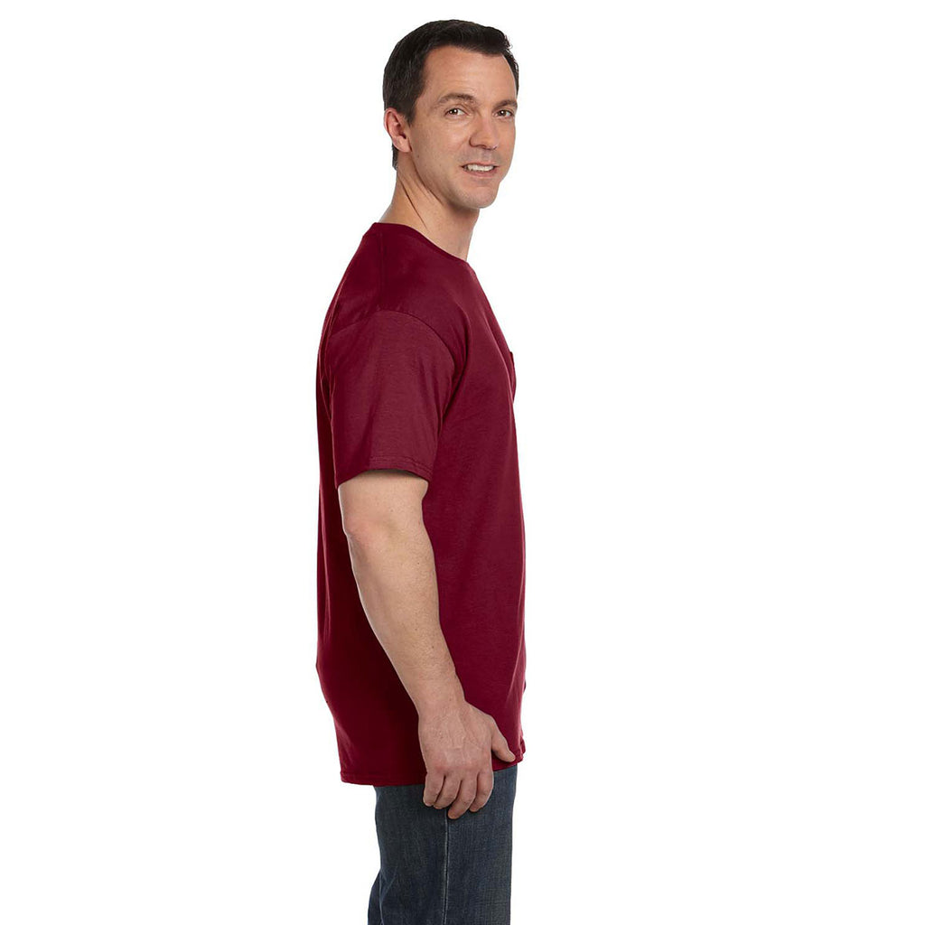 Hanes Men's Cardinal 6.1 oz. Beefy-T with Pocket