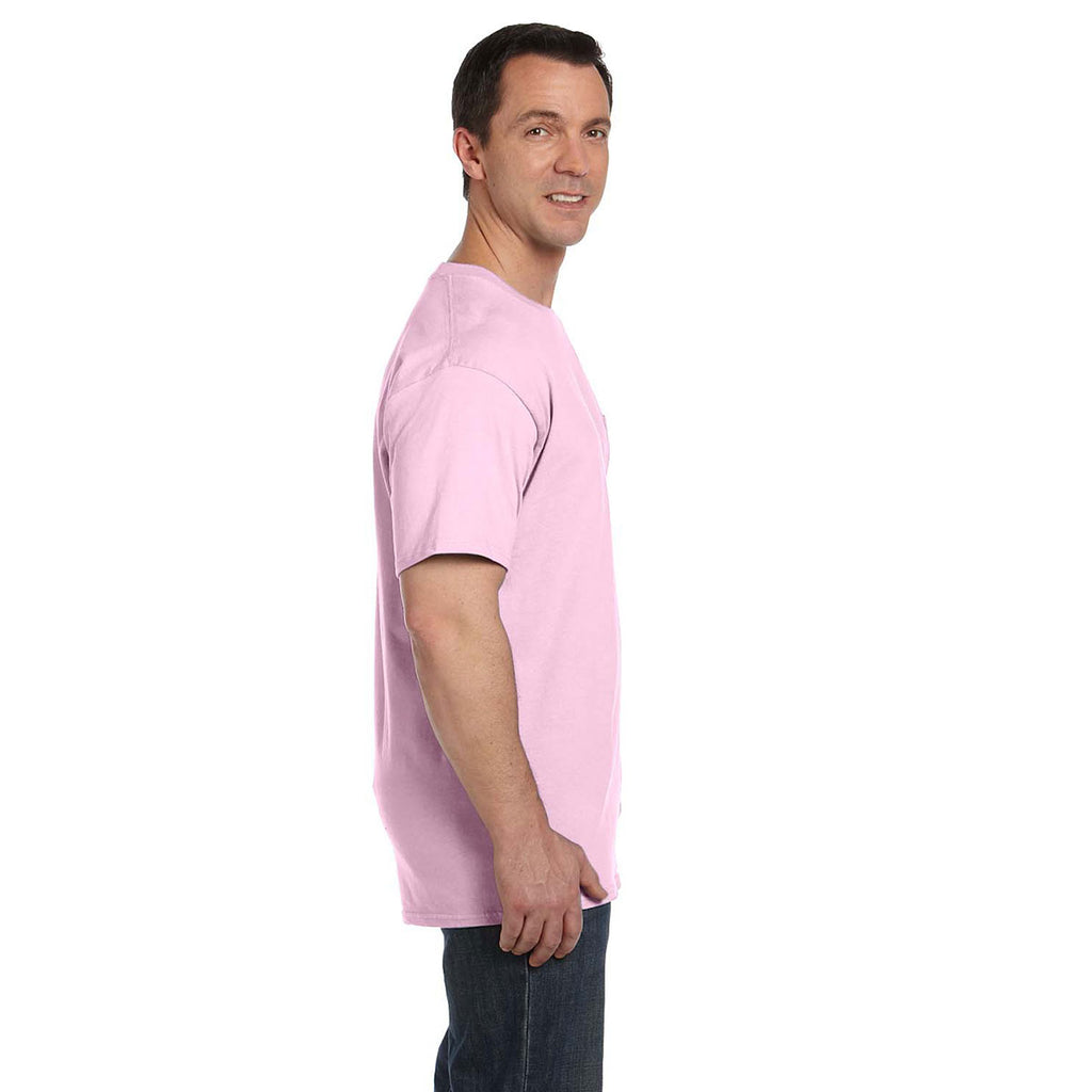 Hanes Men's Pale Pink 6.1 oz. Beefy-T with Pocket