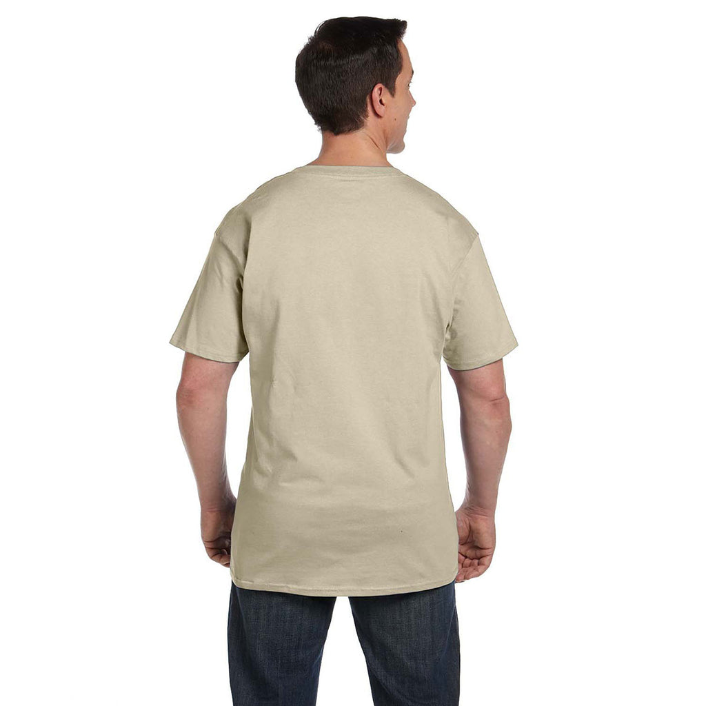 Hanes Men's Sand 6.1 oz. Beefy-T with Pocket