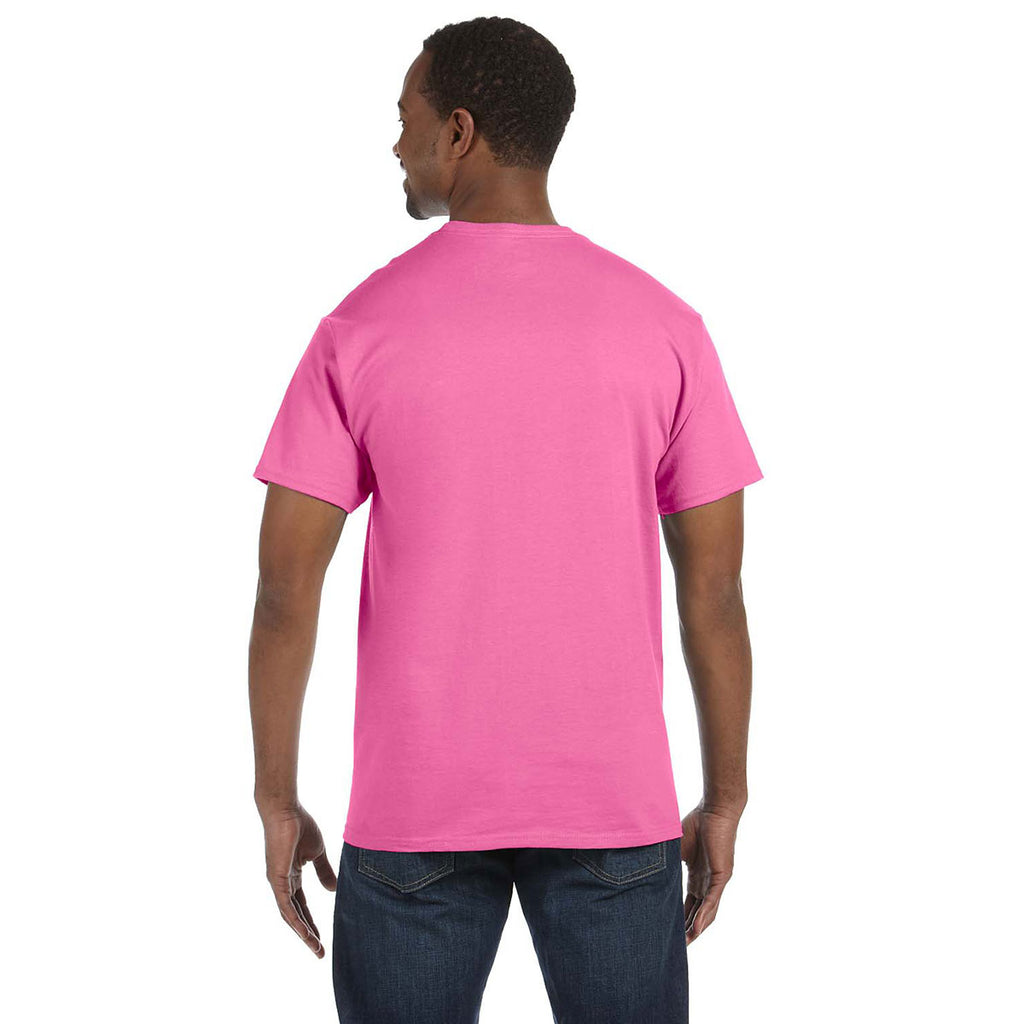 Hanes Men's Pink 6.1 oz. Tagless T-Shirt