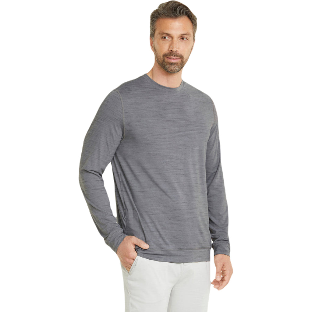 Puma Golf Men's Quiet Shade Heather Cloudspun Grey Label Crewneck Sweater