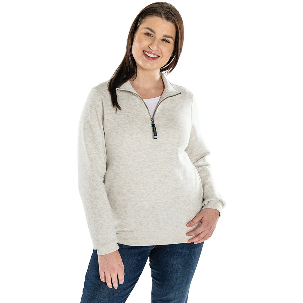 Charles River Women's Ivory Crosswind Quarter Zip Sweatshirt