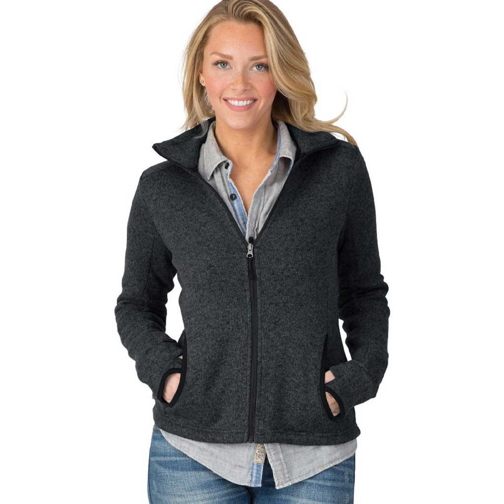 Charles River Women's Black Heather Heathered Fleece Jacket