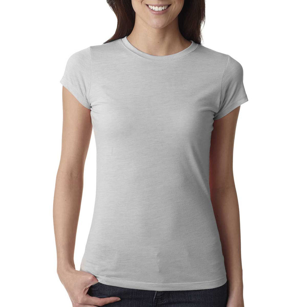 Next Level Women's Silver Poly/Cotton Short-Sleeve Tee