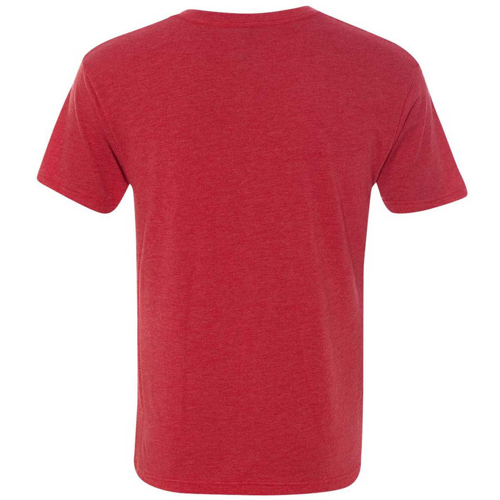 Next Level Men's Vintage Red Triblend V-Neck Tee