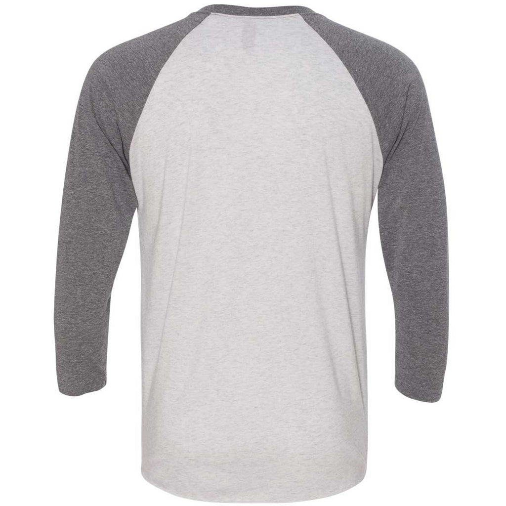 Next Level Unisex Premium Heather/Heather White Triblend 3/4-Sleeve Raglan Tee