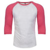 Next Level Unisex Vintage Pink/Heather White Triblend 3/4-Sleeve Raglan Tee