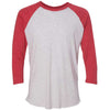 Next Level Unisex Vintage Red/Heather White Triblend 3/4-Sleeve Raglan Tee