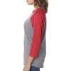 Next Level Unisex Vintage Red/Premium Heather Triblend 3/4-Sleeve Raglan Tee