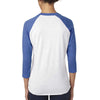 Next Level Unisex Vintage Royal/Heather White Triblend 3/4-Sleeve Raglan Tee