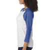 Next Level Unisex Vintage Royal/Heather White Triblend 3/4-Sleeve Raglan Tee