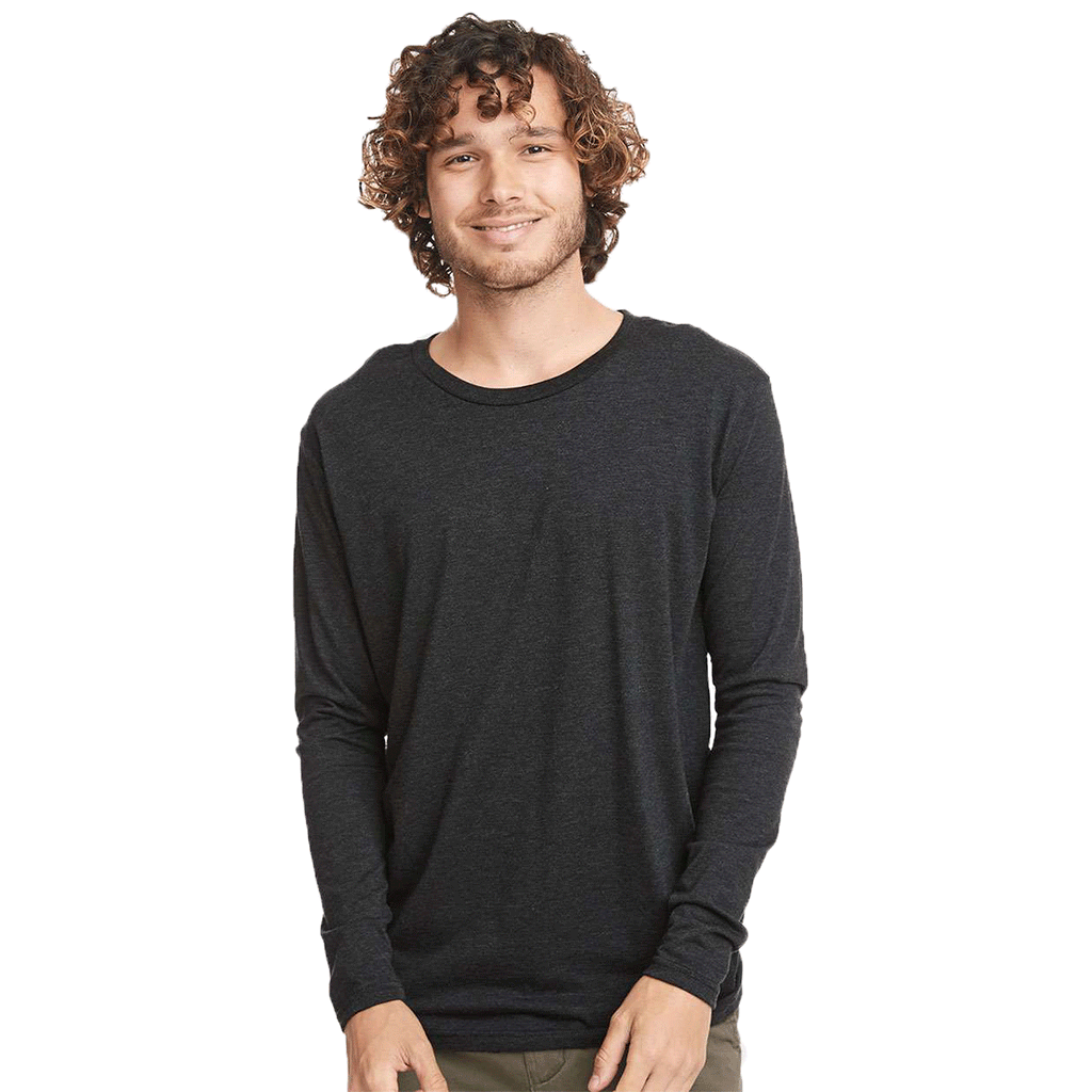 Next Level Men's Vintage Black Triblend Long-Sleeve Crew Tee