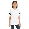 LAT Youth White/Black Football Fine Jersey T-Shirt