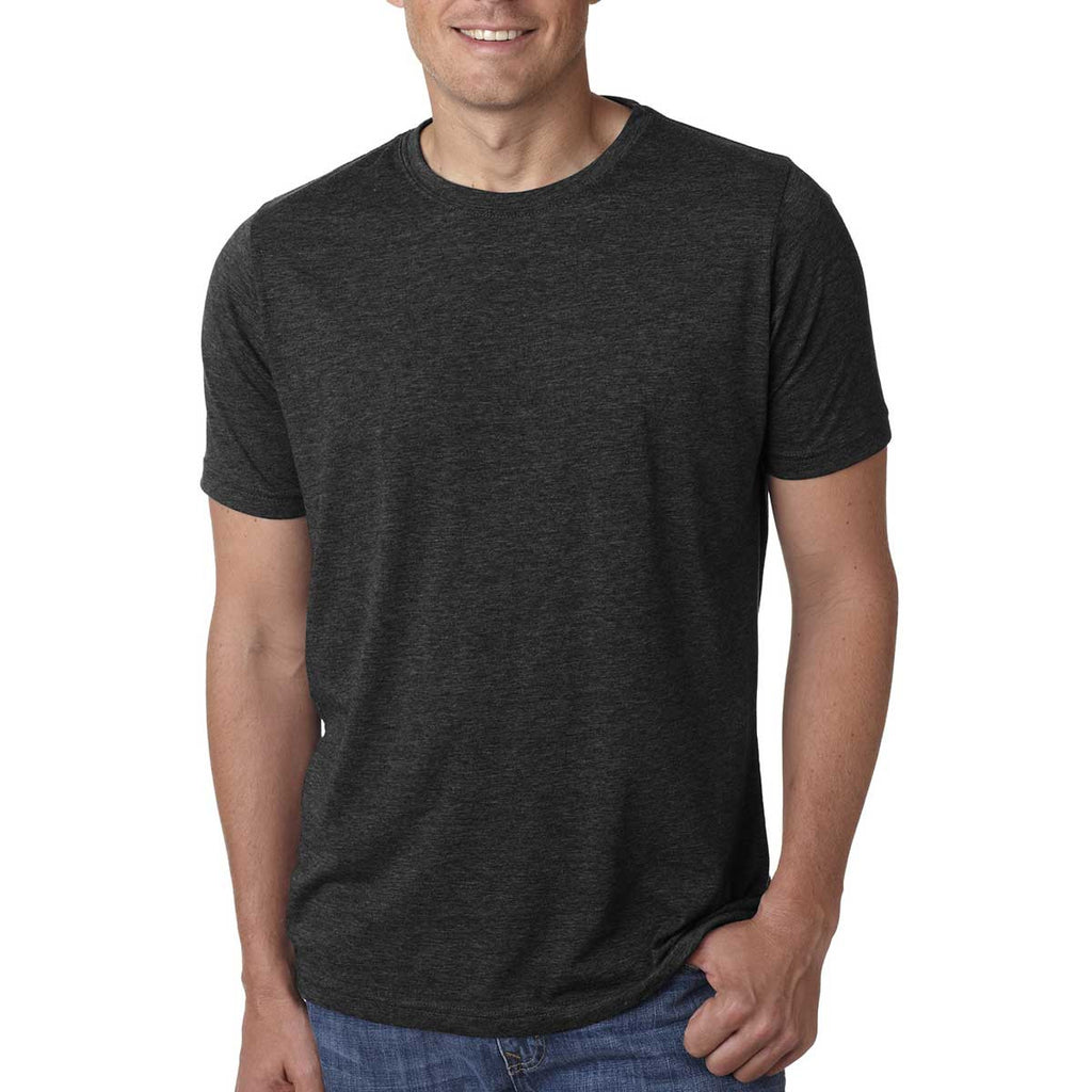 Next Level Men's Black Poly/Cotton Short-Sleeve Crew Tee