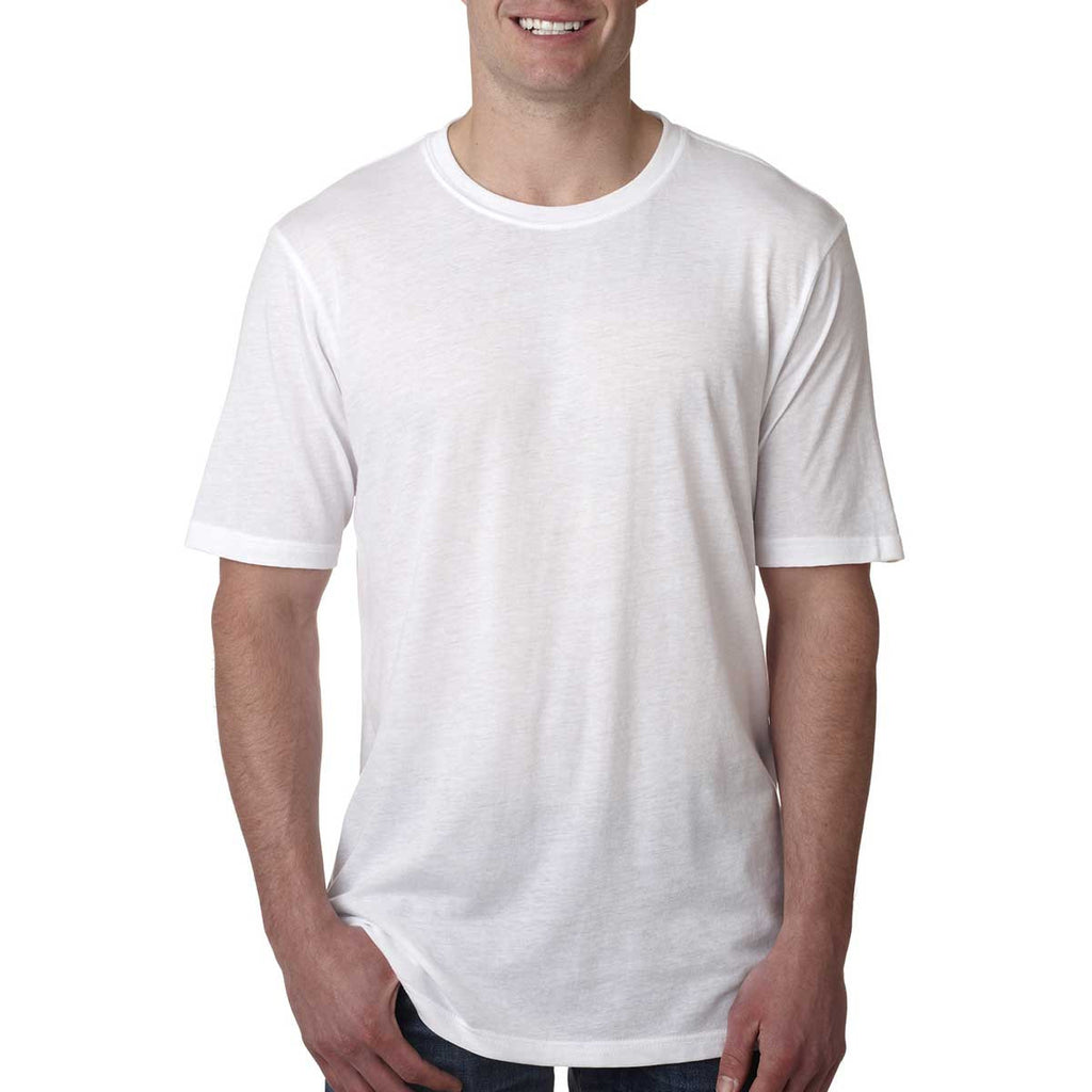 Next Level Men's White Poly/Cotton Short-Sleeve Crew Tee