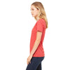 Bella + Canvas Women's Red Triblend Relaxed Jersey Short-Sleeve V-Neck T-Shirt