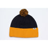 Pacific Headwear Black/Gold Loose Fit Pom-Pom Beanie