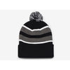 Pacific Headwear Black/Graphite/White Loose Fit Pom-Pom Beanie