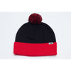 Pacific Headwear Black/Red Loose Fit Pom-Pom Beanie