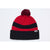 Pacific Headwear Black/Red/Black Loose Fit Pom-Pom Beanie