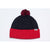 Pacific Headwear Navy/Red Loose Fit Pom-Pom Beanie