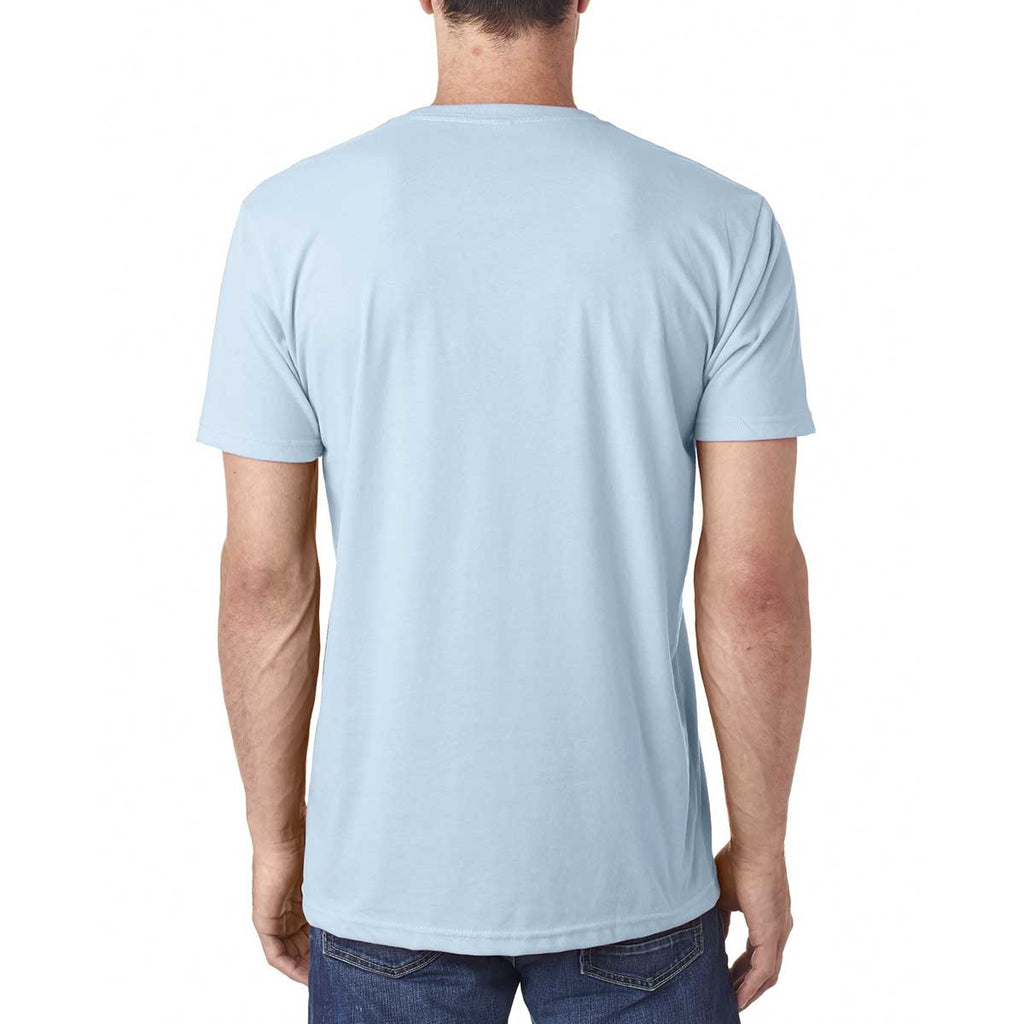 Next Level Men's Light Blue Premium Fitted Sueded V-Neck Tee