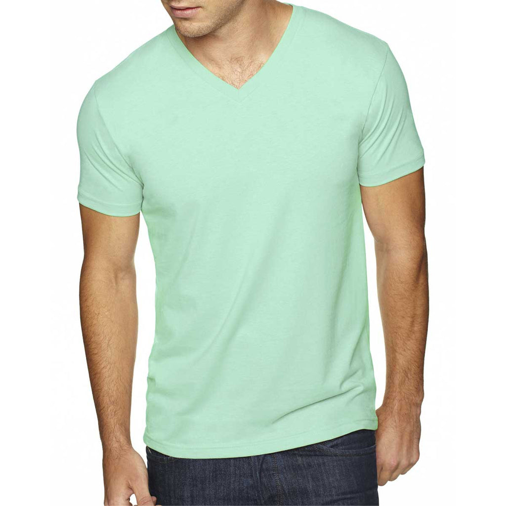 Next Level Men's Mint Premium Fitted Sueded V-Neck Tee