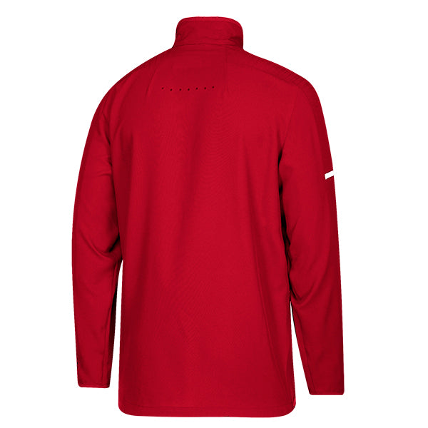 adidas Men's Power Red/White Team Iconic Long Sleeve Quarter Zip