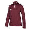 adidas Women's Collegiate Burgundy/White Team Iconic Knit Long Sleeve Quarter Zip