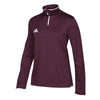 adidas Women's Maroon/White Team Iconic Knit Long Sleeve Quarter Zip