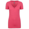 Next Level Women's Raspberry CVC Deep V Tee