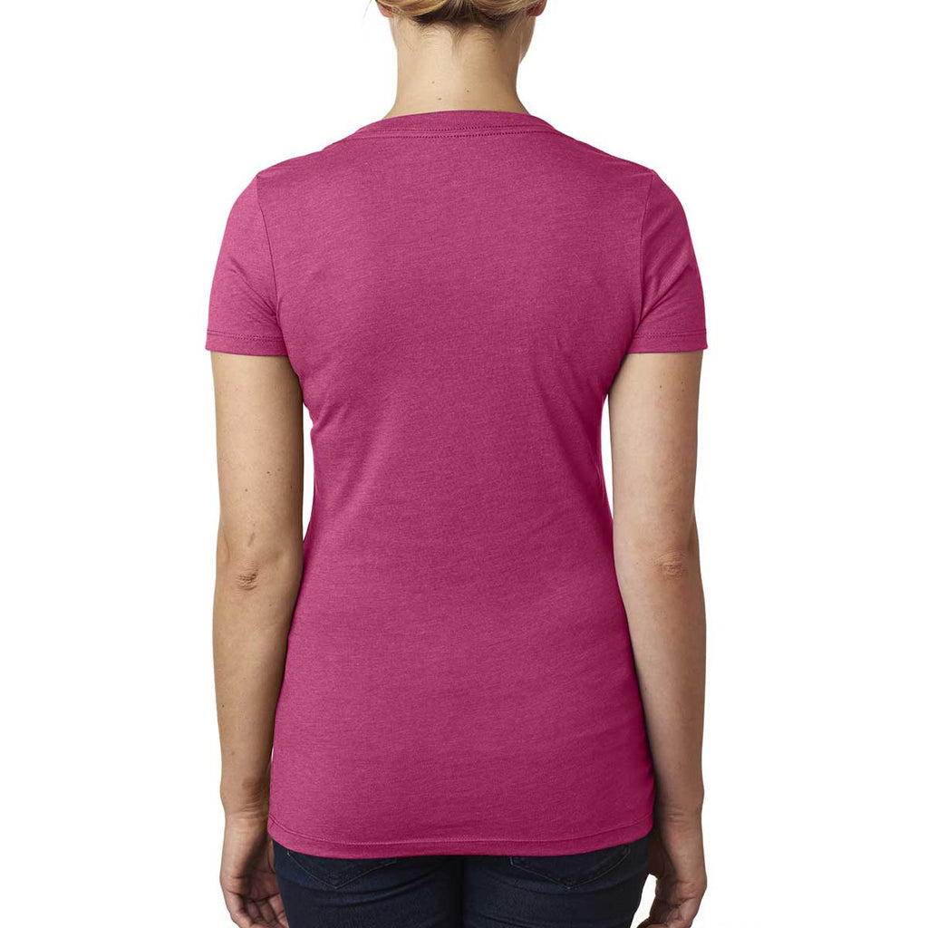 Next Level Women's Raspberry CVC Deep V Tee