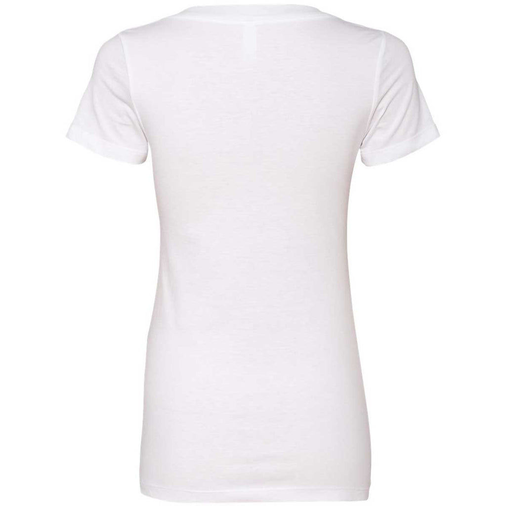 Next Level Women's White CVC Deep V Tee