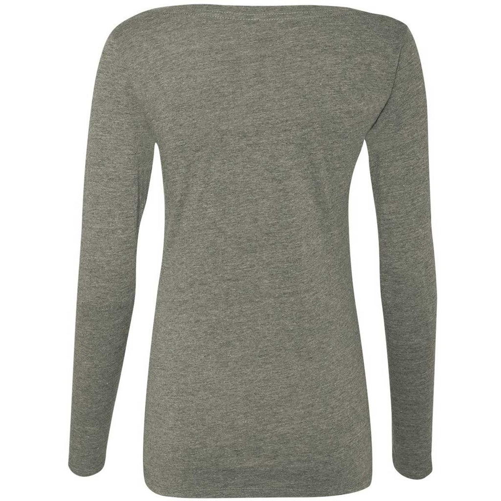 Next Level Women's Venetian Grey Triblend Long-Sleeve Scoop Tee