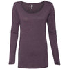 Next Level Women's Vintage Purple Triblend Long-Sleeve Scoop Tee